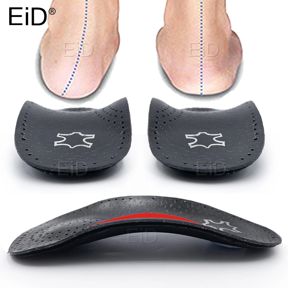 

EiD Leather Orthotic Insole arch support Flatfoot Orthopedic Insoles for feet Ease Pressure Of Damping 3/4 Cushion Pads Unisex