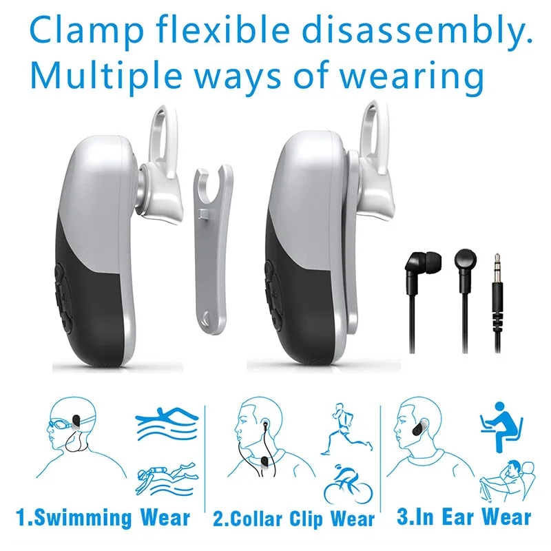 Bluetooth наушники Водонепроницаемый MP3 плеер 8 ГБ для плавания/вождения/бега