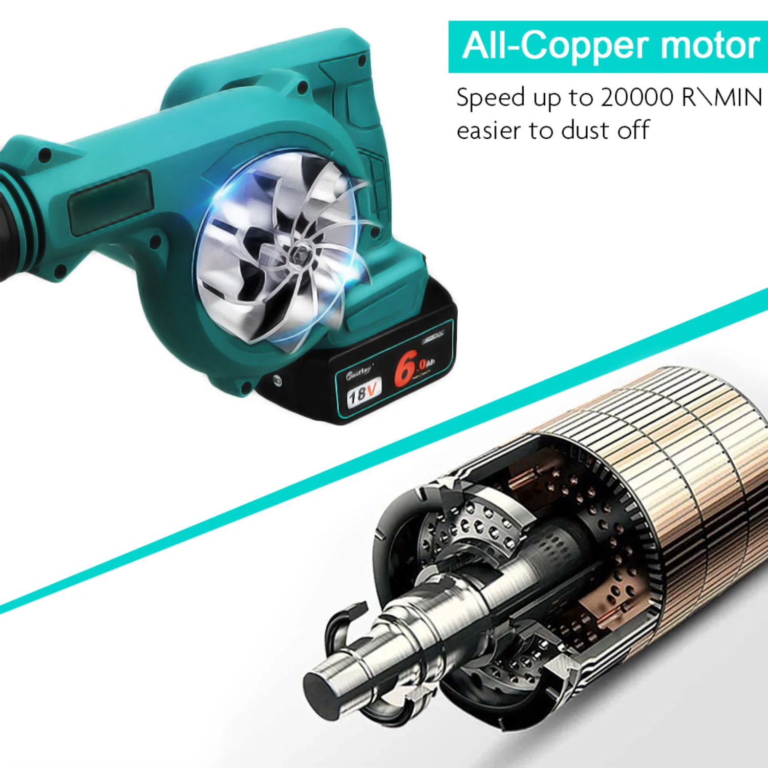 Воздуходувка портативная аккумуляторная электрическая выдувной пылесборник с