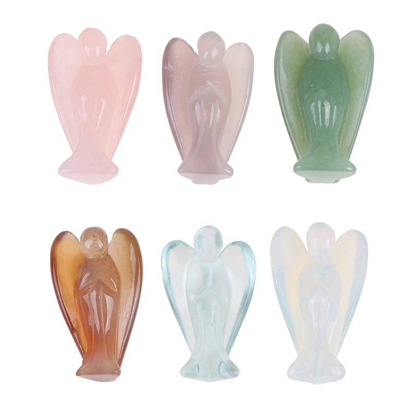 1 шт. фигурка ангела хранителя из натурального хрусталя аметист роза кварц