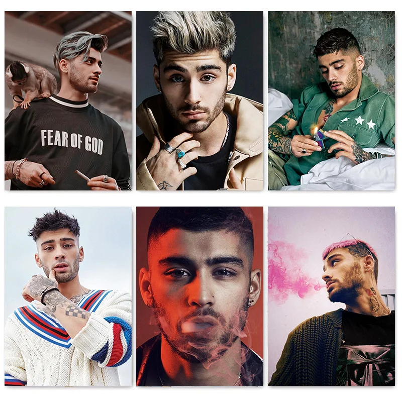

One Direction Former Member Zayn Malik Portrait Paintings Posters Wall Art Prints White Coated Picture Modern Room Decoration
