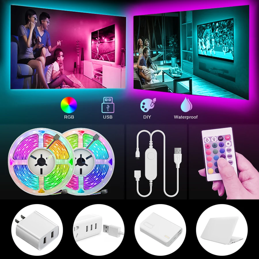 

Лента Светодиодная гибкая с USB, 20-1 м, 5050 SMD, USB