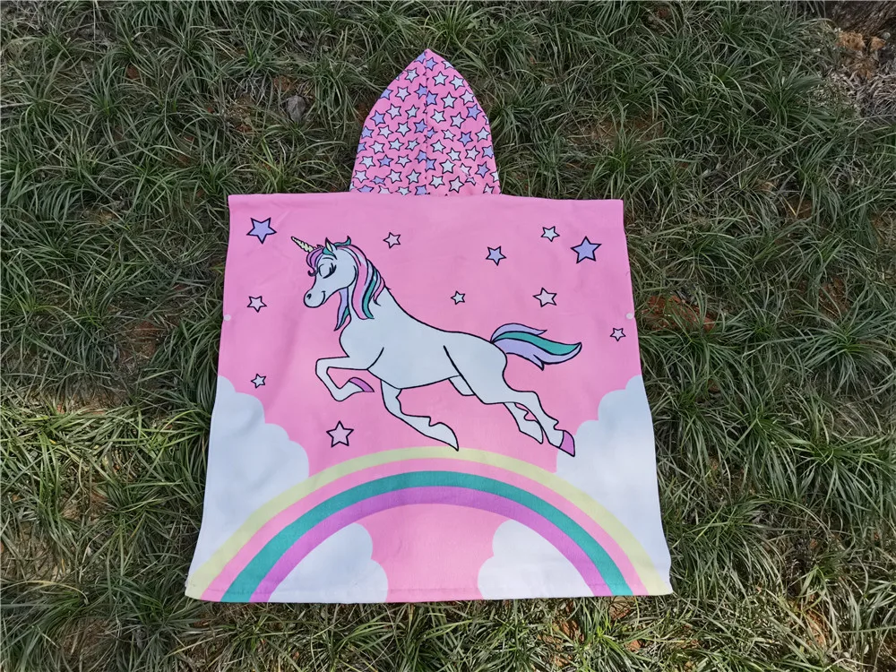 

Baby Girl Boy Swimming Towel Poncho for Children Gym Sports Hooded Unicorn Mermaid Bathrobe Kids Surf Pool Changing Robe