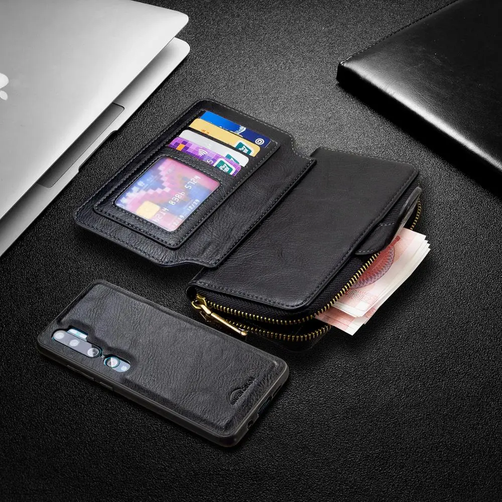 Роскошный чехол с несколькими слотами для Xiaomi CC9Pro кошелек на молнии сумка карт