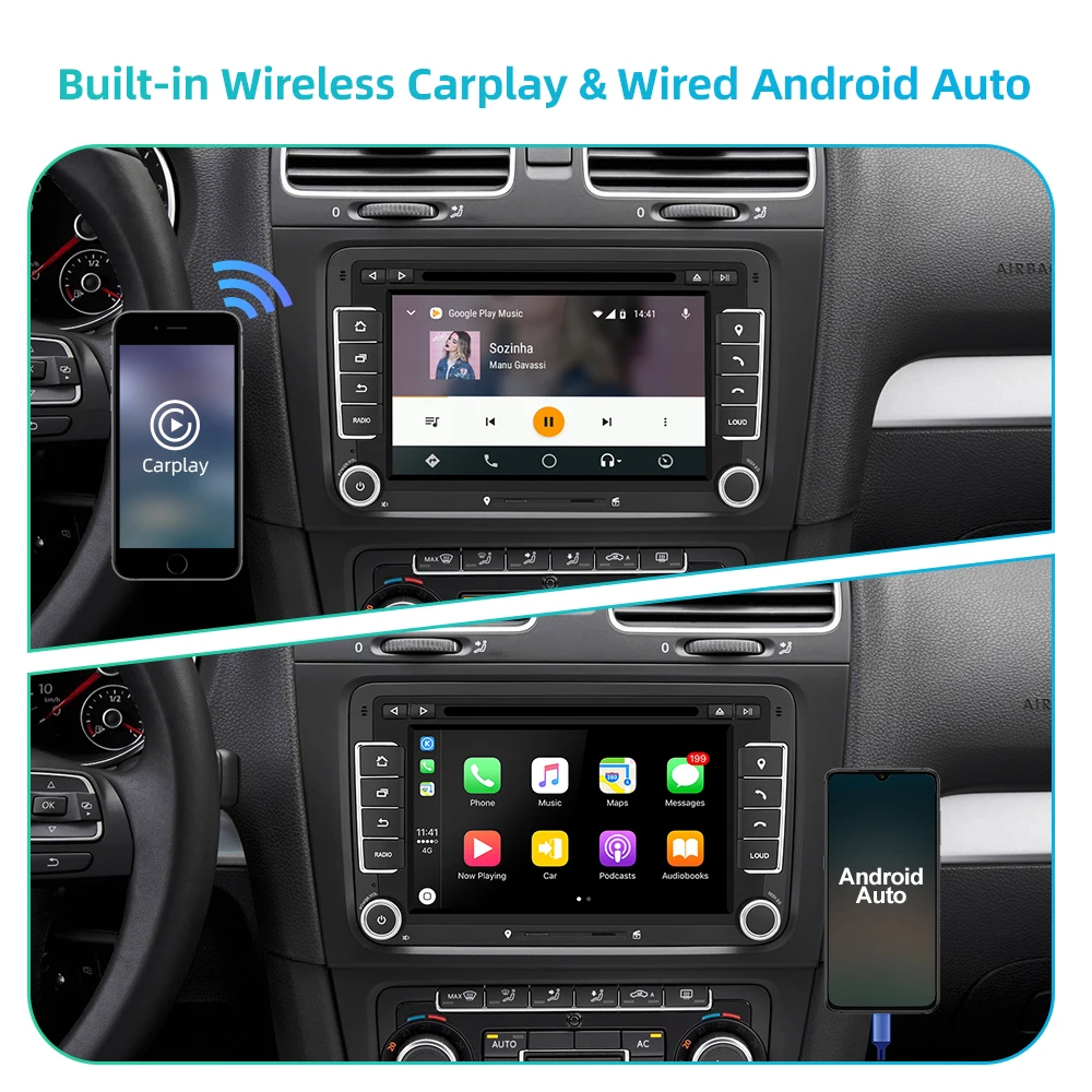 isudar 2 din android 11 radio for vwgolftiguanskodafabiarapidseatleon canbus car multimedia player automotivo gps dvd dsp free global shipping