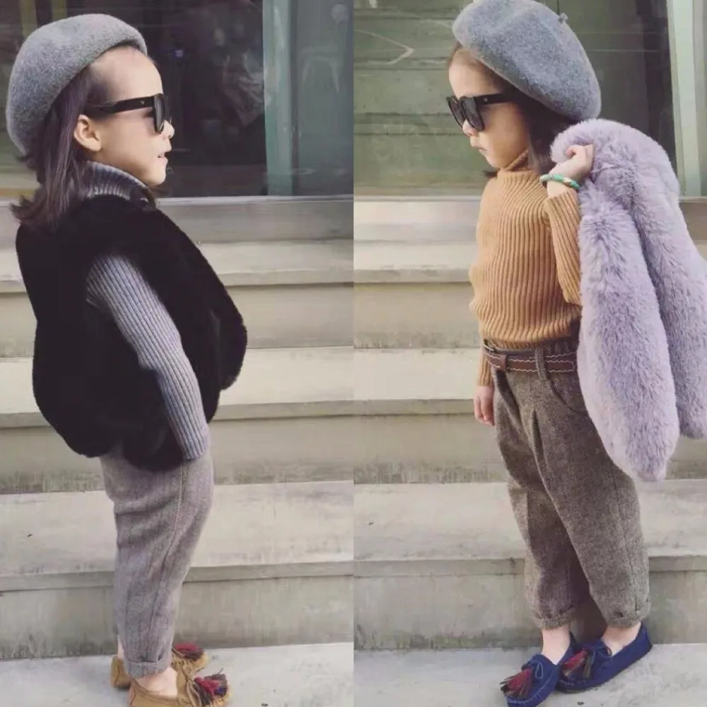 Новая одежда из кроличьего меха для девочек пальто искусственного лисьего