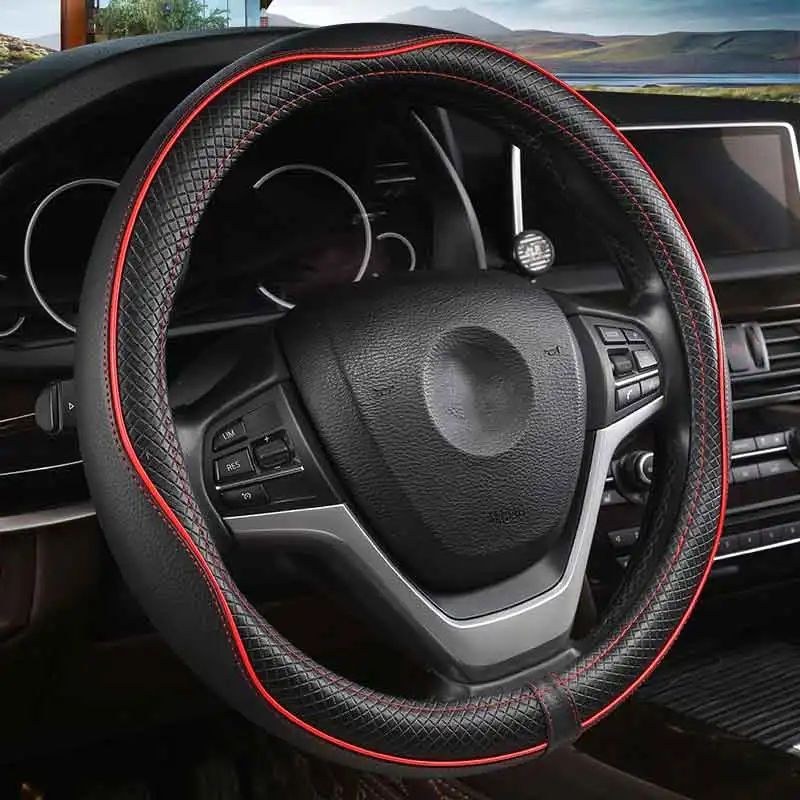 Кожаный чехол на руль автомобильные аксессуары для салона geely ck emgrand ec7 x7 mk cross sc7