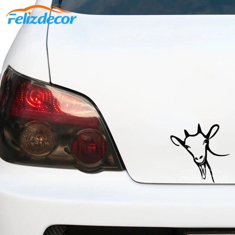Виниловая наклейка на бампер автомобиля с улыбающейся старой головой козы