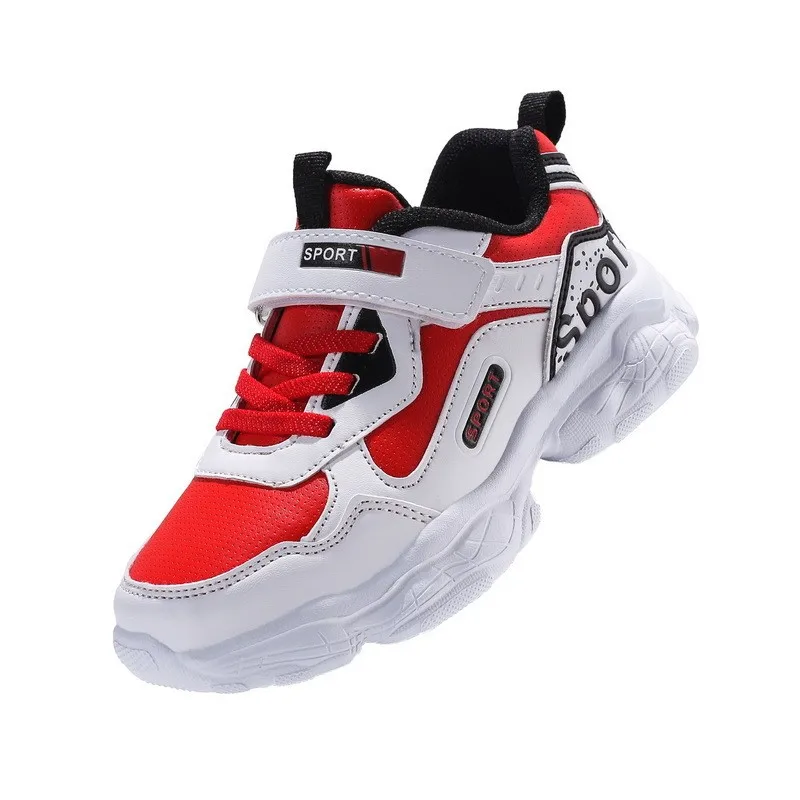 Спортивная обувь для мальчиков модные водонепроницаемые кожаные кроссовки