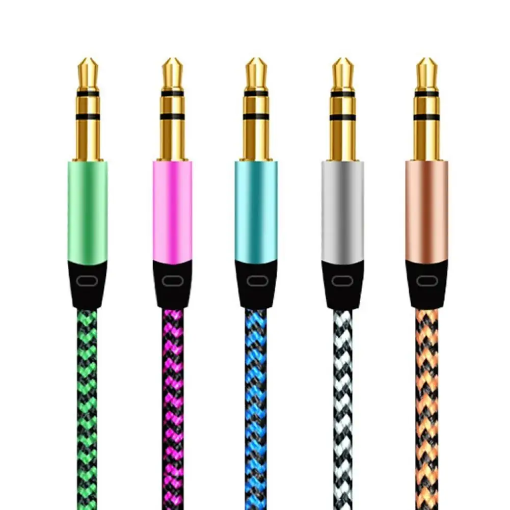 

1m Braided 3.5mm AUX Male to Male Stereo Audio Adapter Cable for PC DVD Speaker 3.5mm Male to Male Adapter Cable