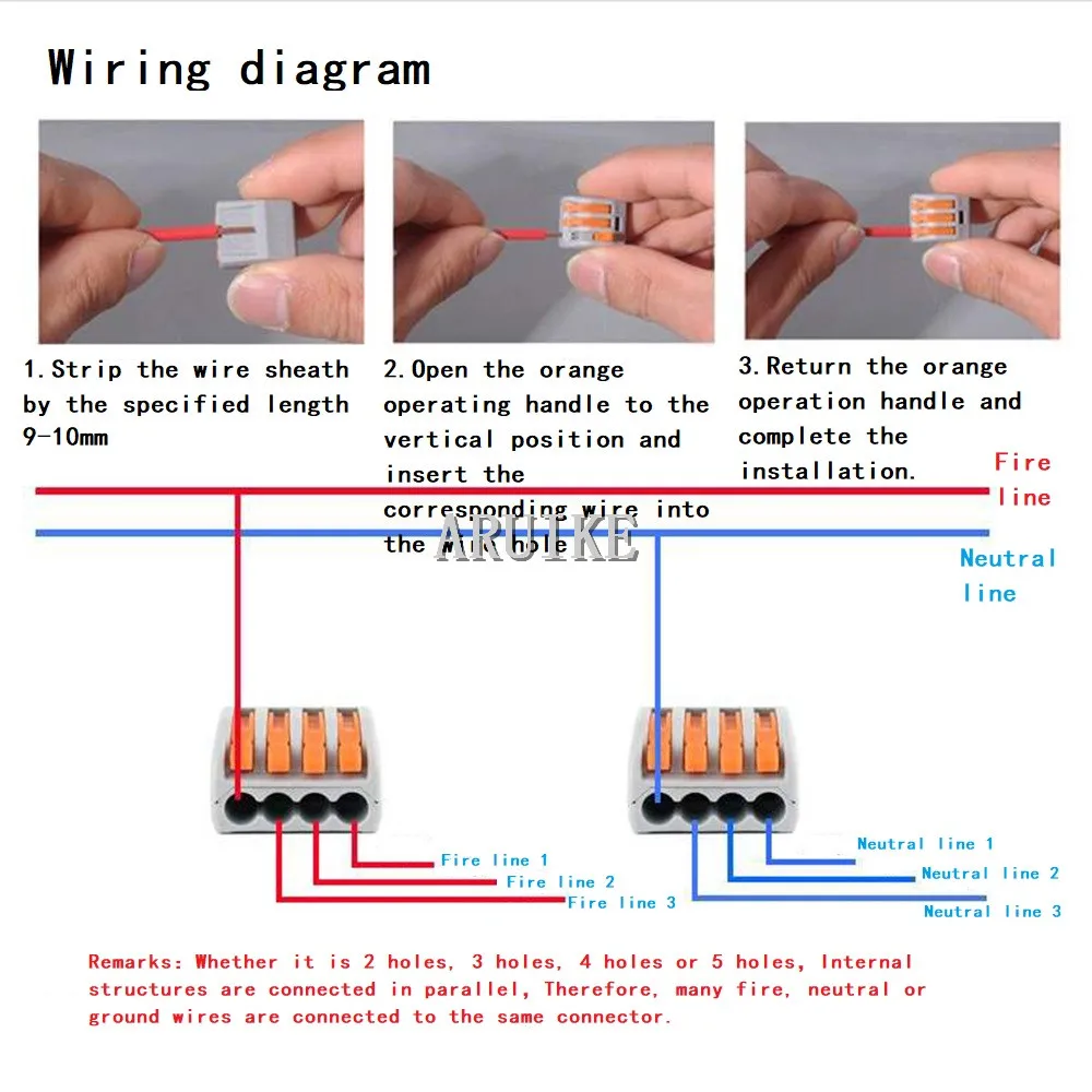Универсальный Компактный проводной соединитель 50 шт./лот 222 412 (PCT212) 2 контактный