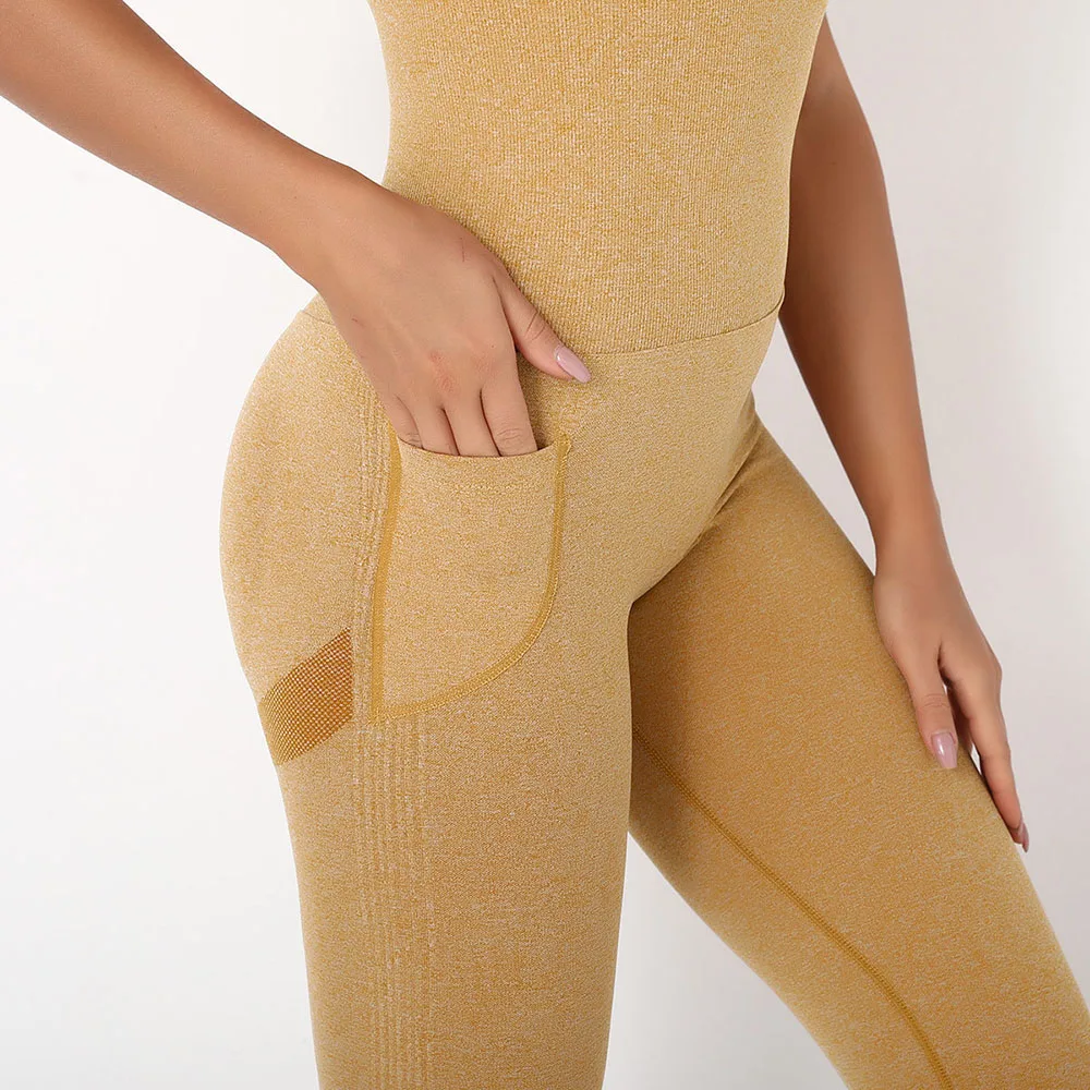 Seamless Women Yoga Set Women Sportswear Workout Sports Set Gym Clothing Female Clothes High Waist Seamless Leggigns Sport Top