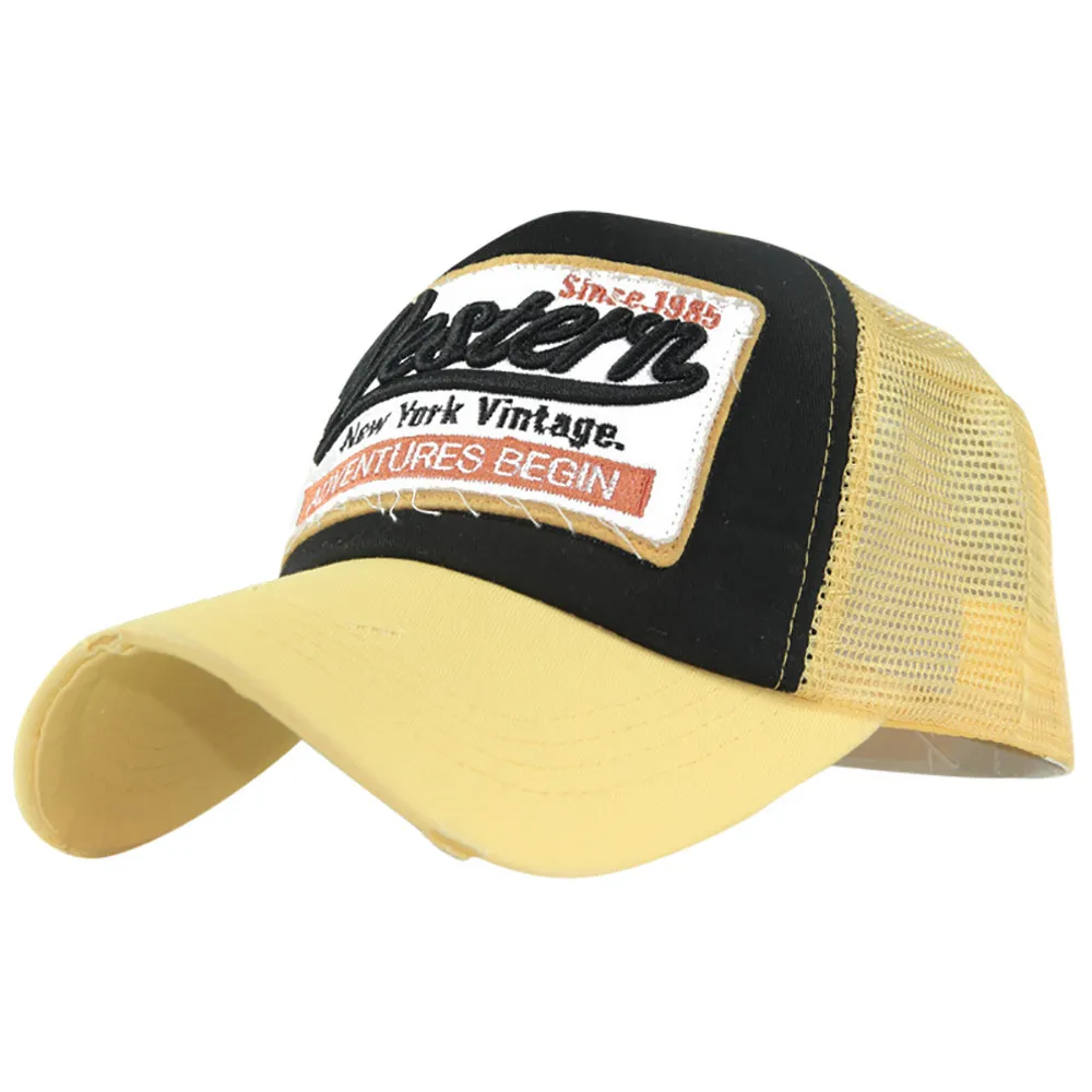 Бейсболка Летняя с вышивкой сетчатая головные уборы для мужчин и женщин