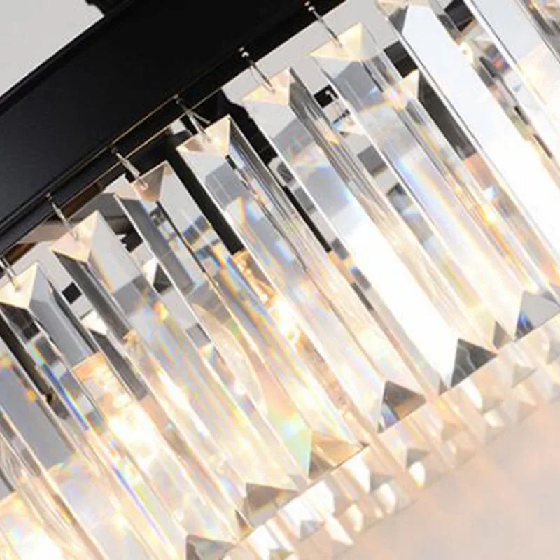 

SHIJIA Round Shape Crystal Chandelier Lighting Lustres Luminaires Hanging Light for Restaurant Crystal American Style Lamp