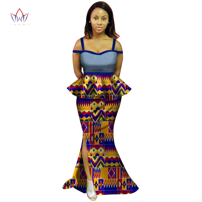 Women Fashion Clothing Sets Strapless African dashiki Outfit for Woman 2 Pieces Skirt Set Plus Size Clothing for Women WY2598
