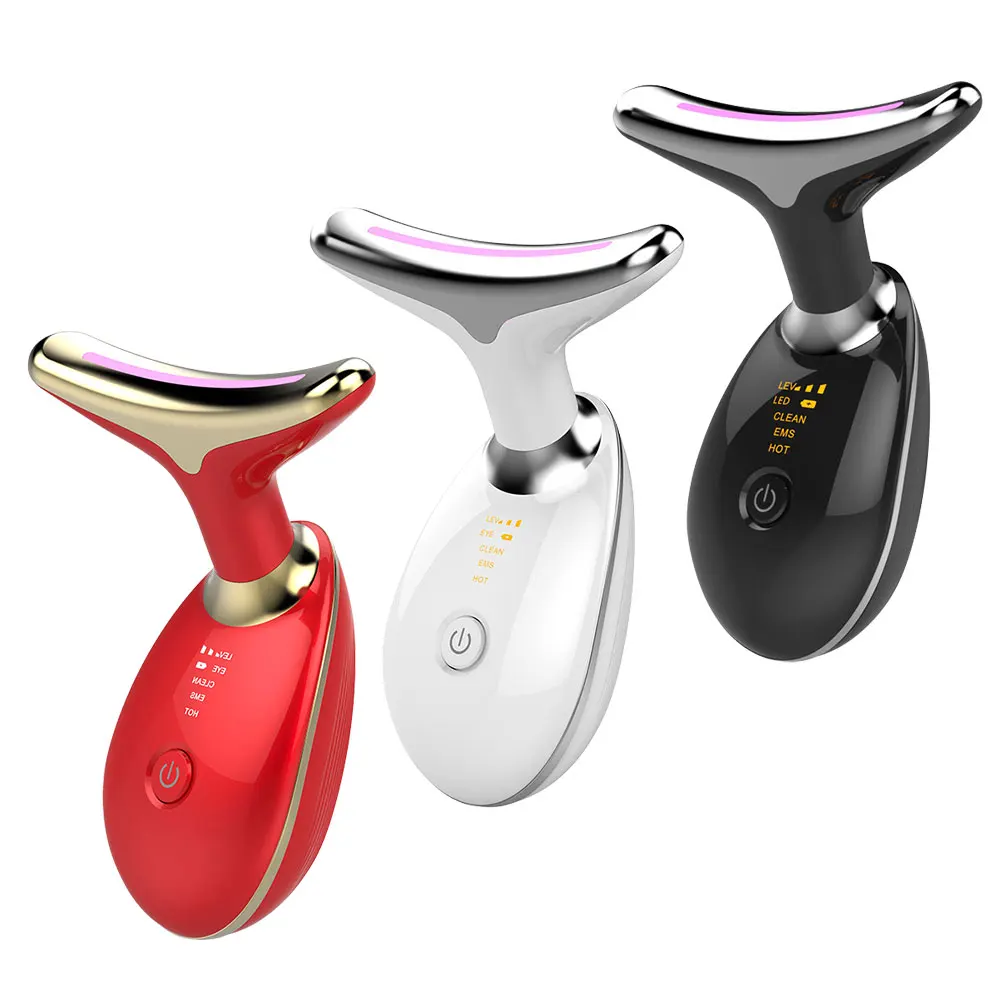 

Neck Wrinkle Remover LED Photon Therapy Face Massager Face Lifting Tool Heating Skin Tighten Reduce Double Chin Anti-Wrinkle