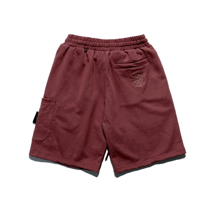 

Harajuku Island Embroidery Compass Casual Shorts Men and Women Oversize Straight Drawstring Five Point Short Pants