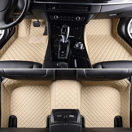 Beige Кожаный коврик для ног автомобиля на заказ для Citroen DS DS3 DS4 DS5 DS6 DS7 DS4S DS5LS для Dodge Journey автомобильные коврики автомобильные аксессуары - Название цвета: Beige