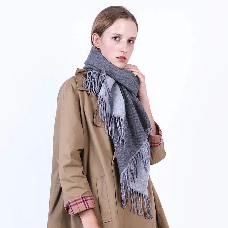TagerWilen Luxury Brand Winter Scarf 2019 Female Male Wool Cashmere Color Matching Pashmina Tassels Women Wrap Shawl S-197 | Аксессуары
