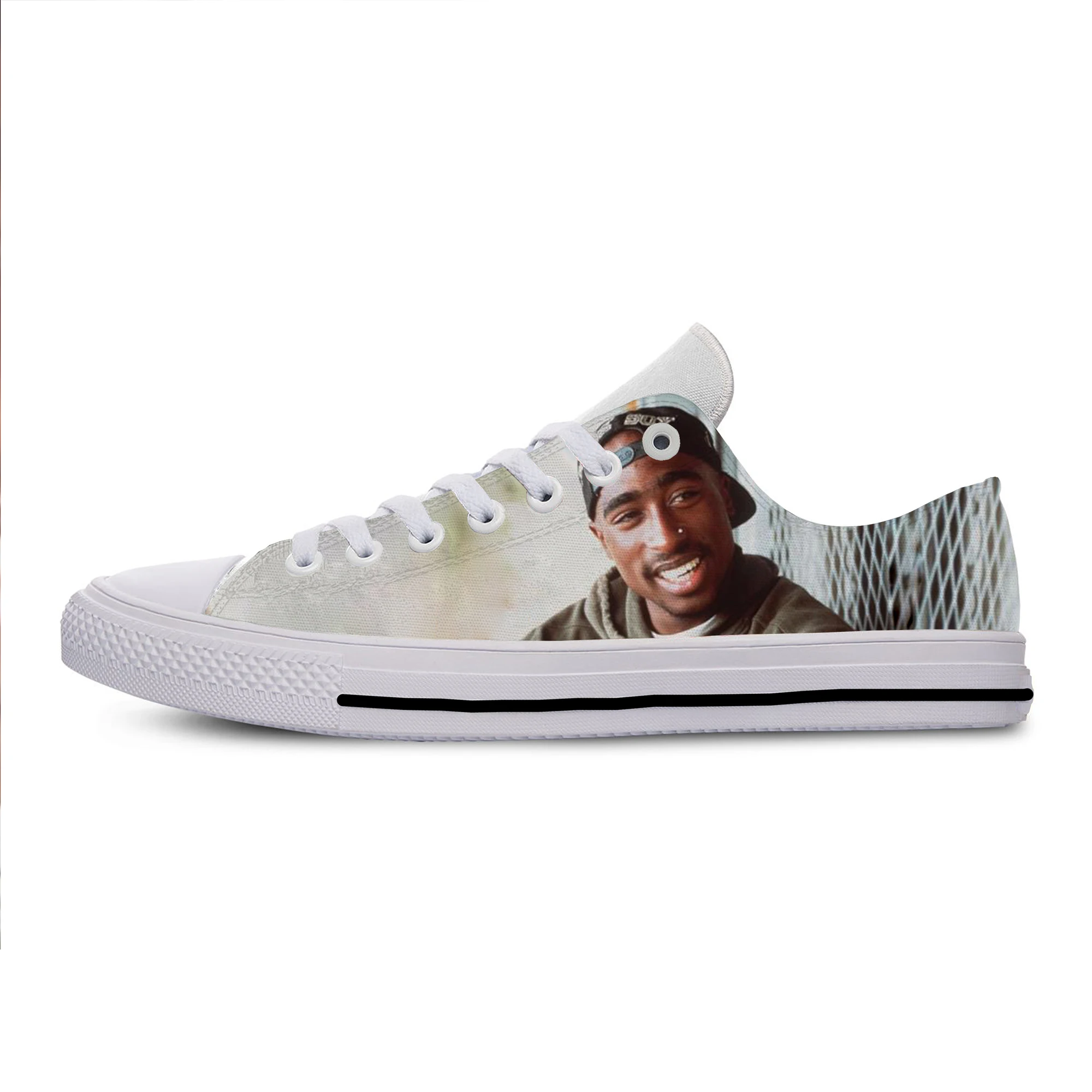 

2019 Hot Cool Fashion Pop Funny Hip Hop New Summer High Quality Sneakers Handiness Casual Shoes 3D Printed For Men Women 2Pac
