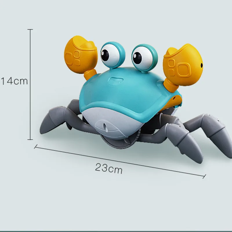 Juguetes de cangrejo de detecci&oacute;n inteligente para ni&ntilde;os y mascotas, juego luminoso electr&oacute;nico autom&aacute;tico con sonido, recargable por USB-5