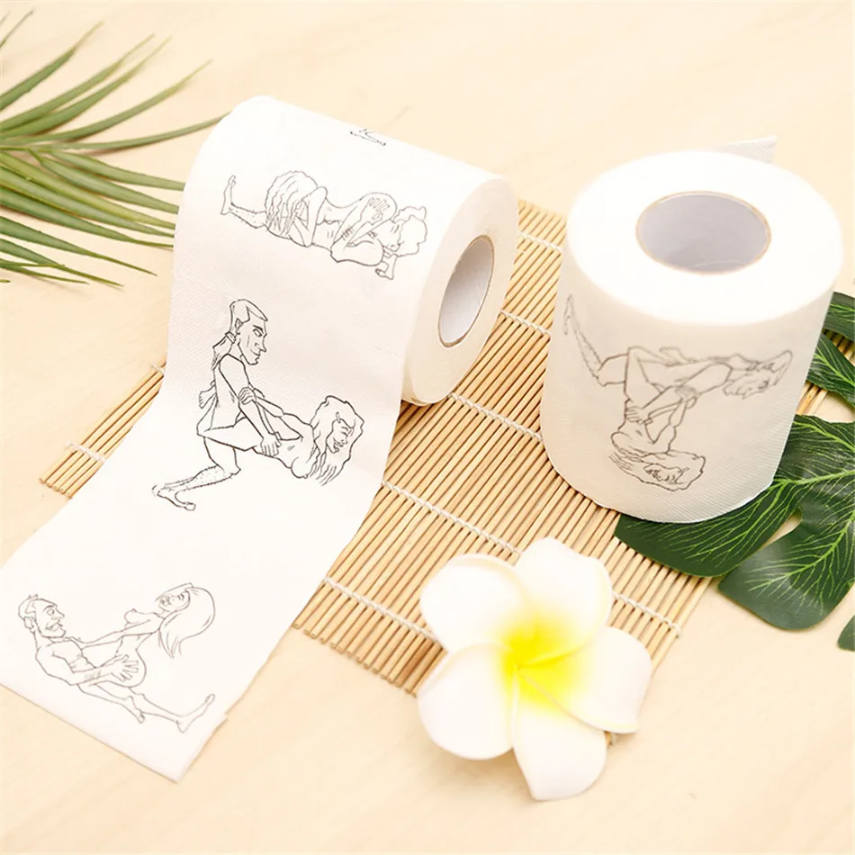 4 Roll Toilet Paper Funny Printed Tissue Prank Pattern Rolling Gift for Home Kitchen | Красота и здоровье