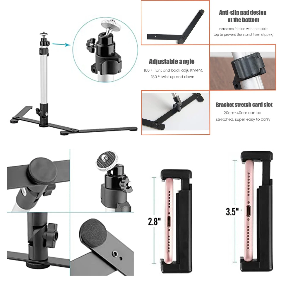 26cm photography lighting phone ringlight tripod stand photo led selfie remote fill ring light lamp video youtube live cook free global shipping