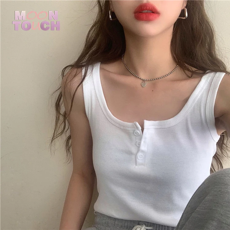 

Tank Tops Sexy Crop Vest Sleeveless Solid Casual Harajuku Korean Female Off Shoulder Knitted White Summer Fashion Women Tops