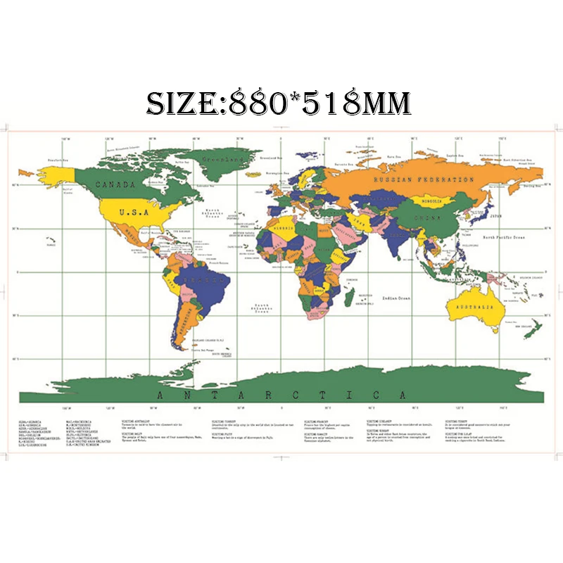 1 шт. Роскошный белый Скретч Карта мира 88x52 см белая карта скретч с цилиндром