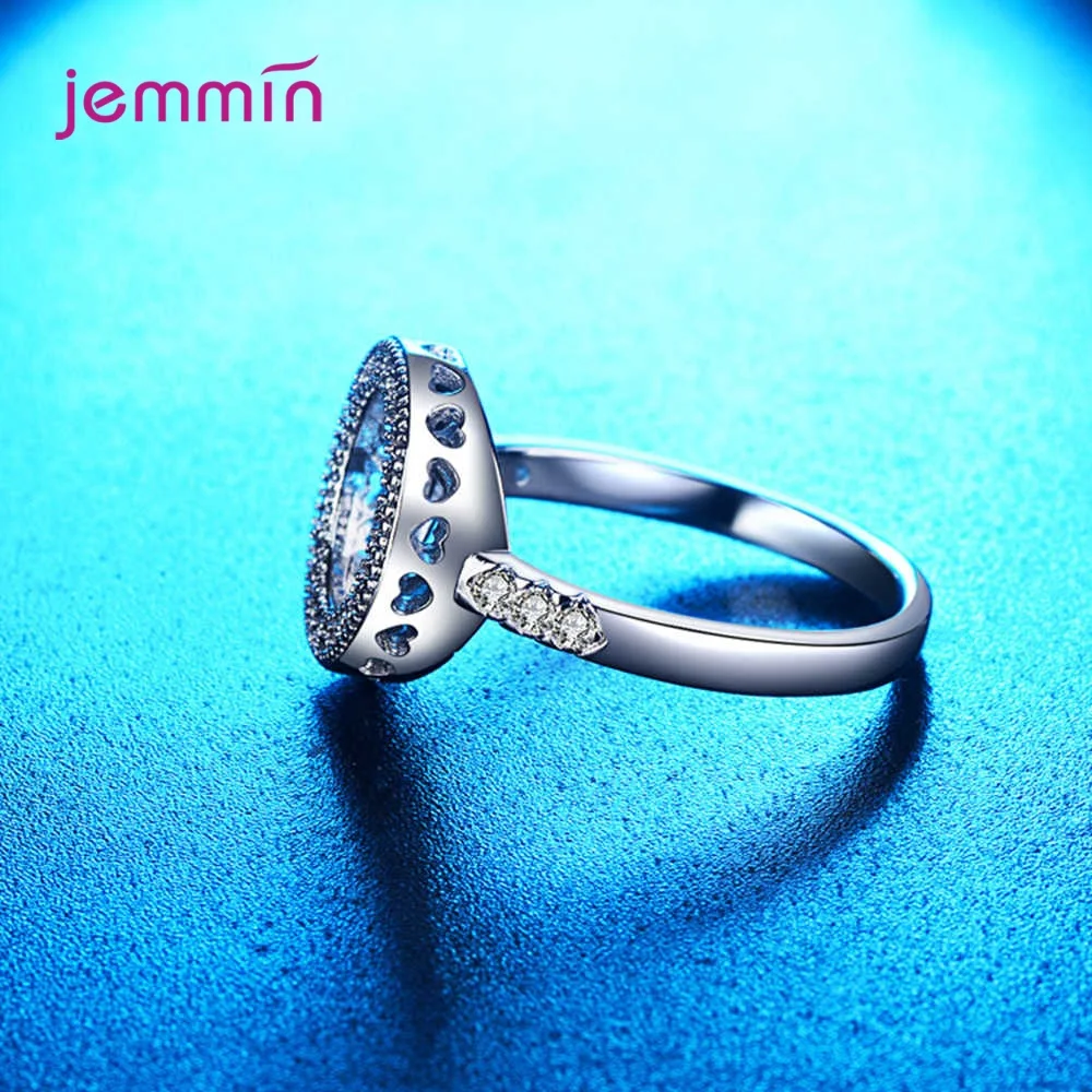 Романтические Розовые 925 пробы серебра в форме сердца кубического циркония