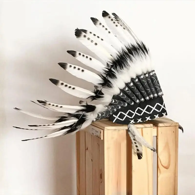 

Indian Feather Headwear Halloween Party Cosplay Children hat Headdress Toddler Photography Props Headband girl boy Headpiece