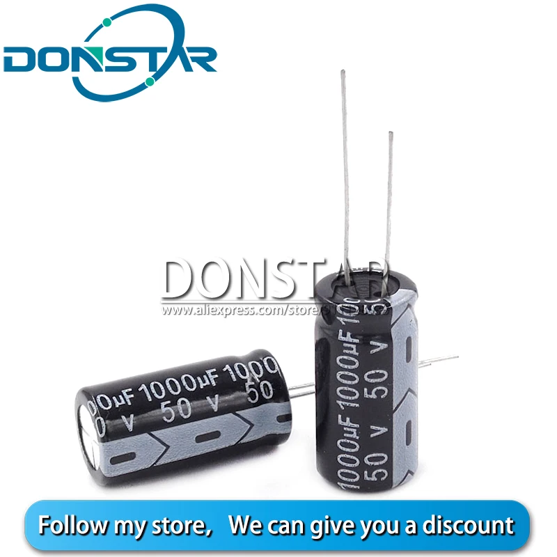 

10PCS 50V 1000UF Electrolytic Capacitor 1000UF 50V 13*25MM Aluminium Electrolytic Capacitor