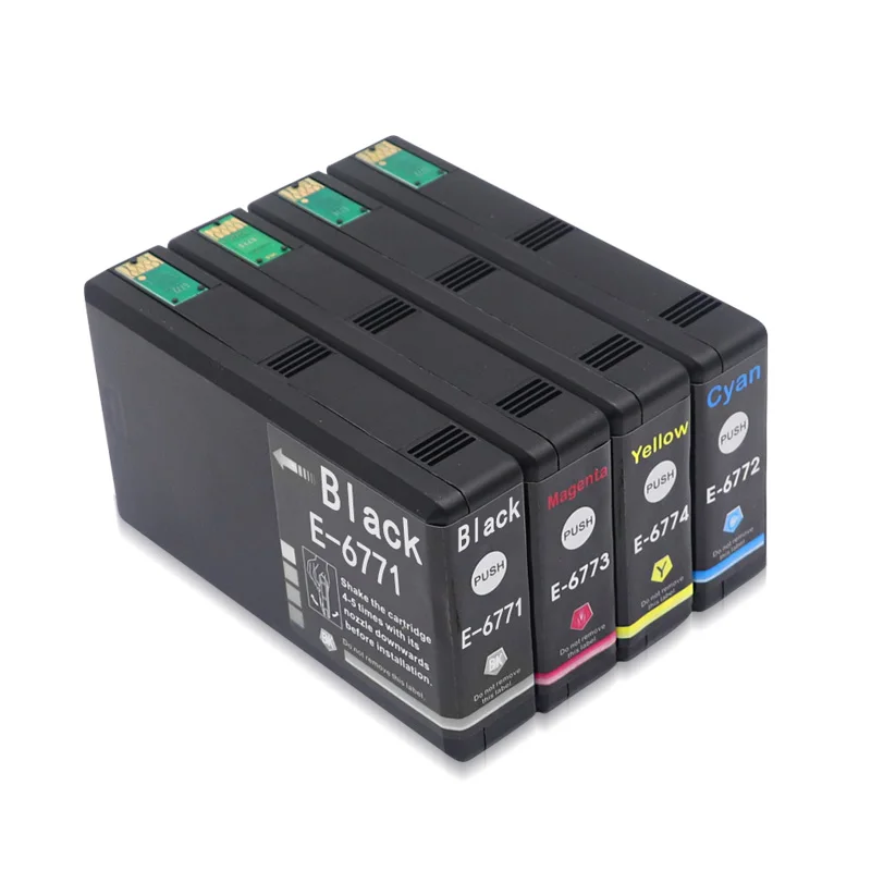 4 шт. совместимый картридж с чернилами T6771 T6772 T6773 T6774 для Epson рабочей силы Pro WP 4011 4091