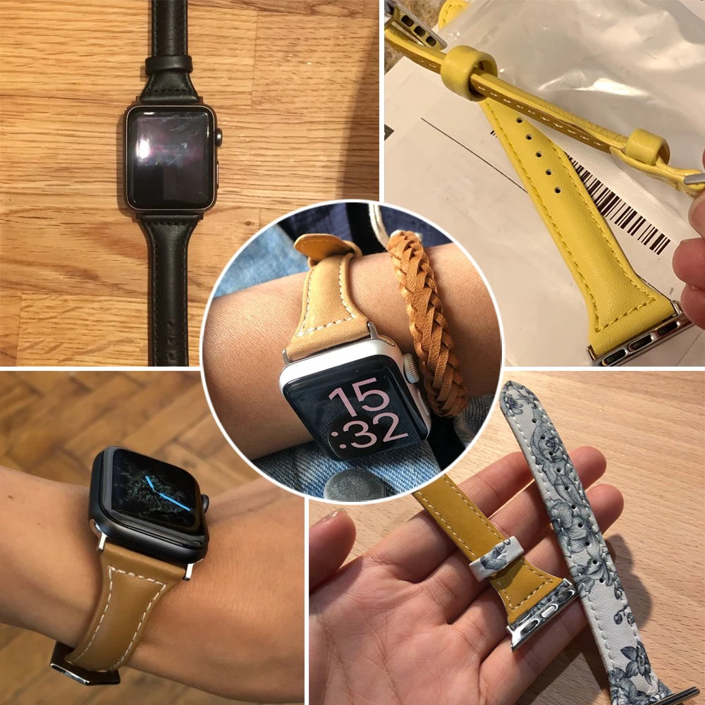 Joyozy часы с ремешком из натуральной кожи, ремешок для наручных часов Apple Watch 5/4/3/2/1, браслет, ремешок для наручных часов Apple Watch, версии кожи наручных часов iwatch серии