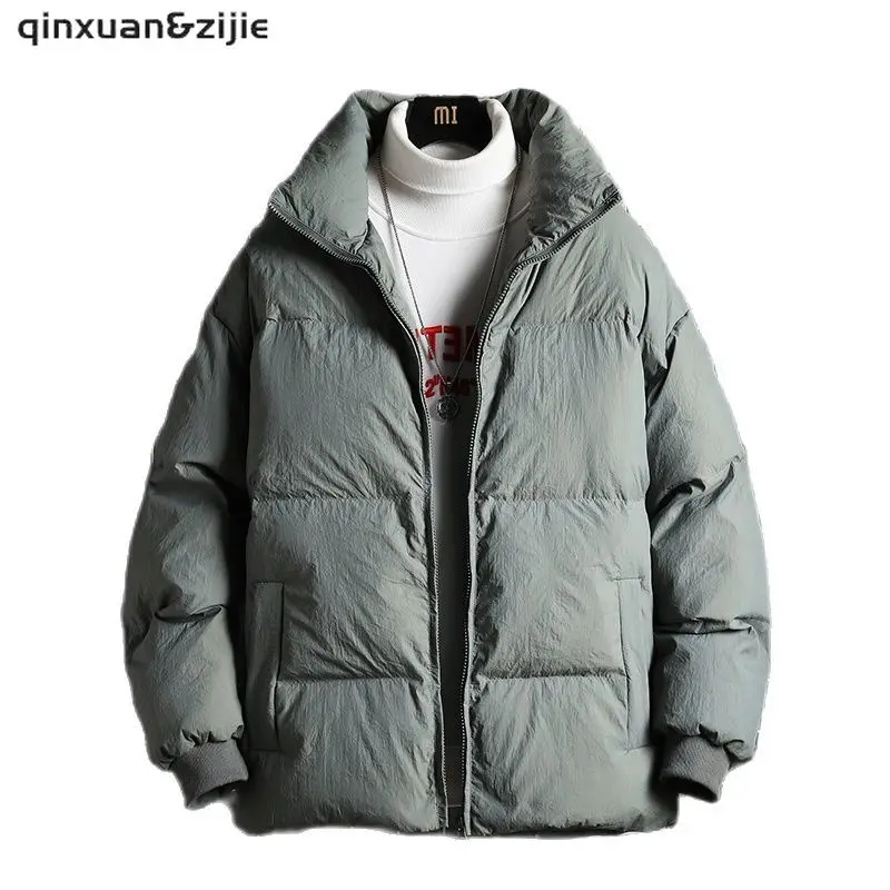 

Winter Jacket Men Parkas Thicken Warm Coat Mens Stand Collar Jackets Solid Color Parka Coat Women Fashion New Streetwear 5XL