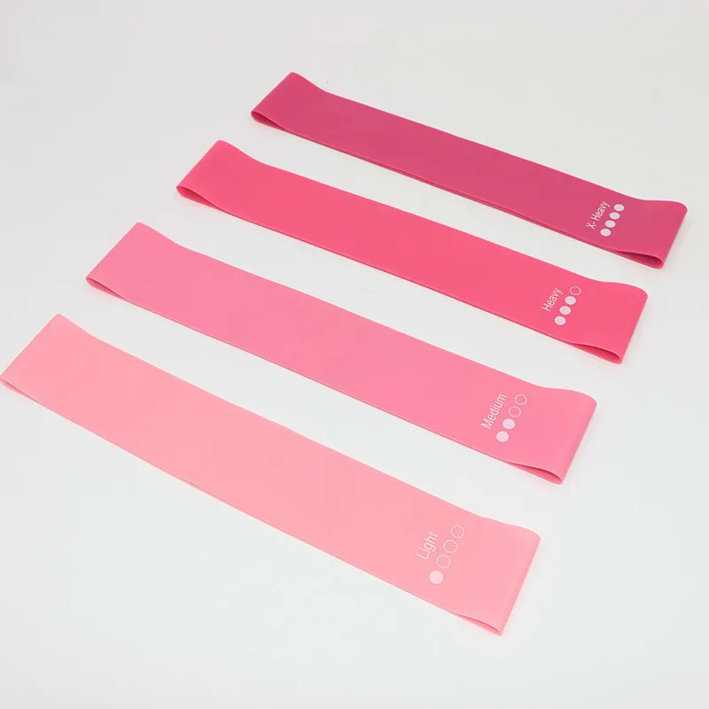 Pink Color Gradual Change Pull Circle Four Paper Set Yoga Latex Resistance Bring Bodybuilding Rope | Спорт и развлечения
