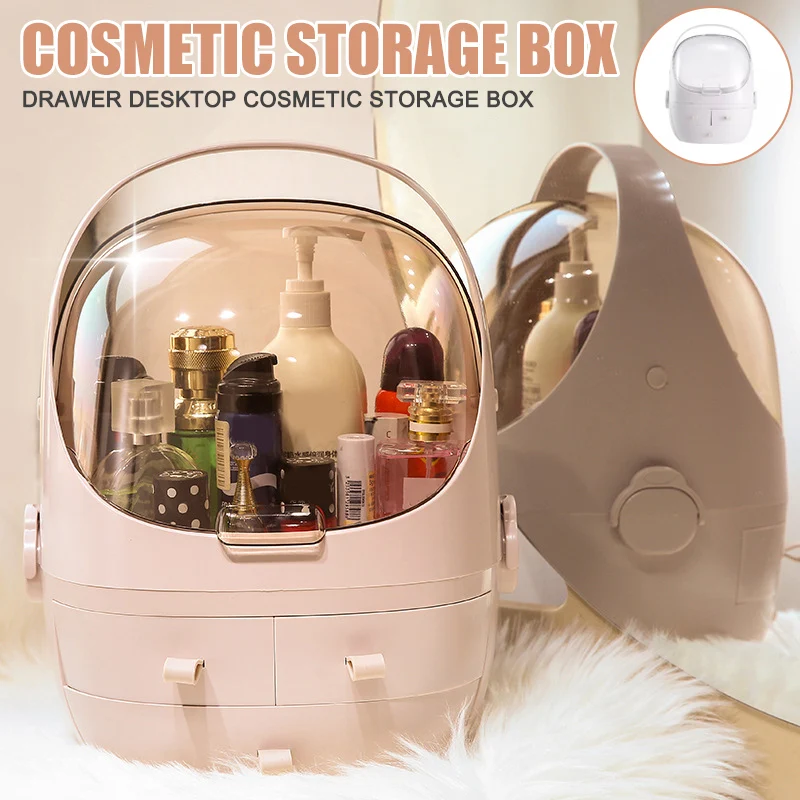 

Makeup Storage Box Drawer Type Desktop Dustproof Transparent Window Cosmetic Organizer Case NShopping