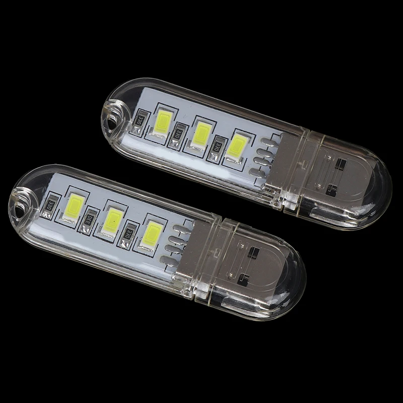 

2pcs Mini USB LED Light Portable 3 LEDs Night Light Table Lamp Warm White Light LED Lamp For Power Bank PC Laptop Bulb