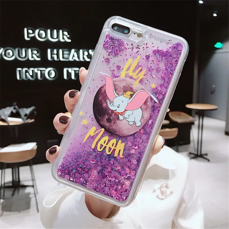Для huawei Honor 8A чехол для Y6 2019 Блестящий жидкий зыбучий песок фиолетовый слон с