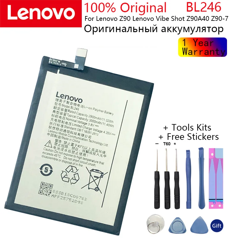 

Lenovo BL246 Original Phone Battery For Lenovo Z90 Lenovo Vibe Shot Z90A40 Z90-7 3000mAh Phone Replacement Batteries Bateria