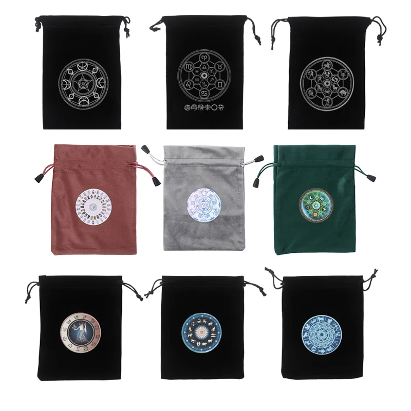 Бархатная сумка для хранения карт настольных игр гадания кубики на шнурке | Спорт