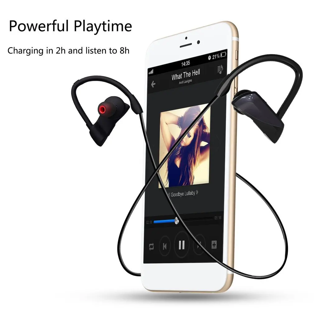 Черные Уникальные Беспроводные наушники с шейным ремешком спортивные защитой от