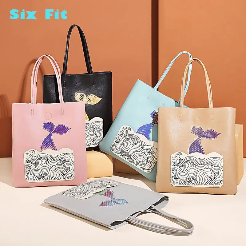 

2021 Women bag Solid Women's Leather Handbags eco Lady Casual Tote Purse Pocket Women Composite Shopping bag Big Tote Sac Bols