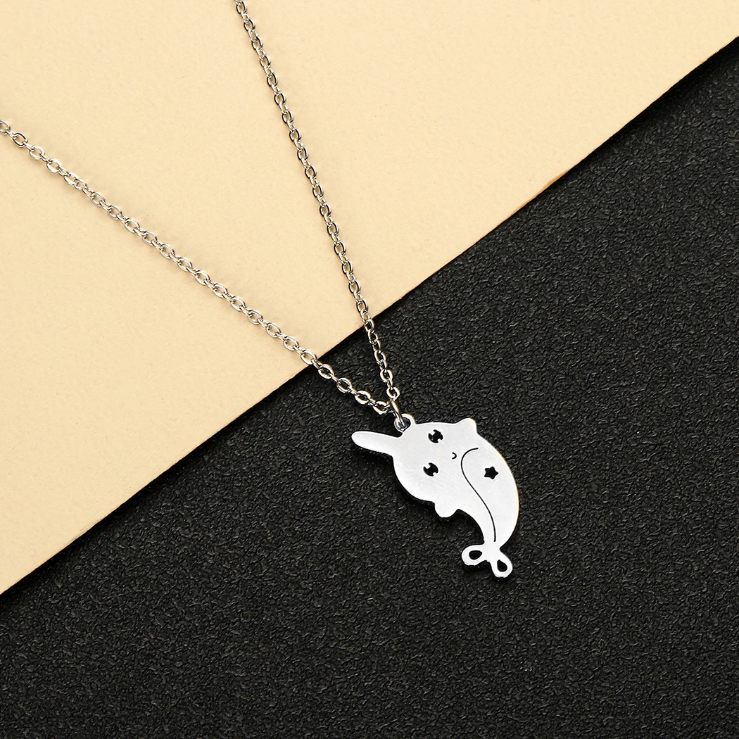 Цепочка Todorova из нержавеющей стали ожерелье с подвеской в виде единорога дельфина