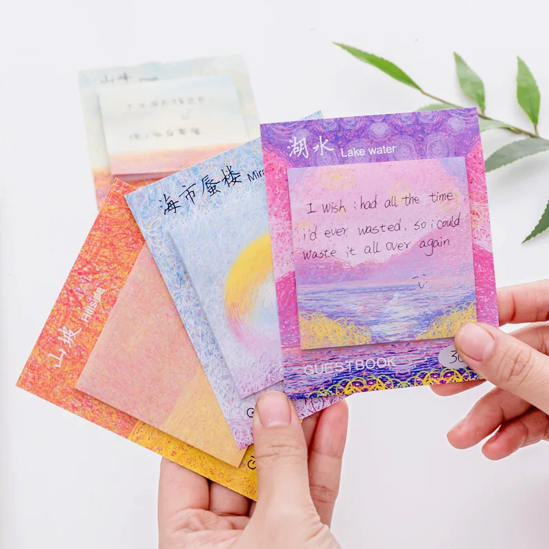 Творческий окрашенные блокнот для заметок на клейкой основе N раз Блокнот милый