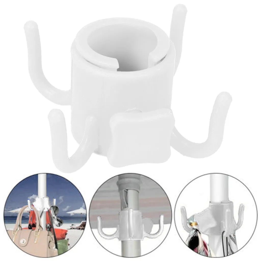 

4 Prongs Stable For Towel Bag Pool Accessories Adjustable Hanging Durable Lightweight Easy Install Outdoor Beach Umbrella Hook