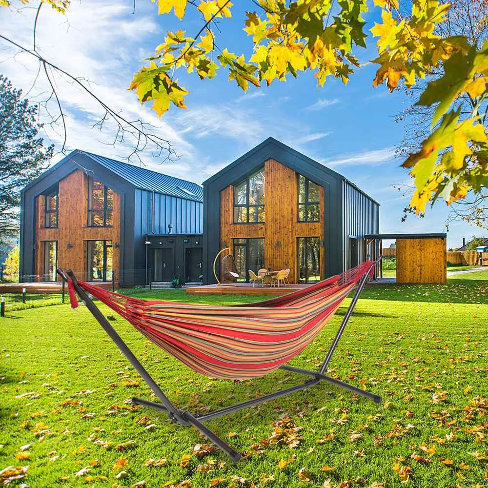 

Two-person Hammock Chair Camping Outdoor Furniture Thicken Swing Chair Hanging Bed Canvas Balcony Chair With Hammock Stand