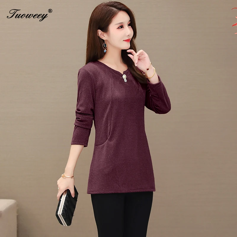 

2020 Big Size Red Linen Loose Shirts Women Casual Long Sleeve O-Neck Summer Tops And Shirts Solid Color Tee Tops