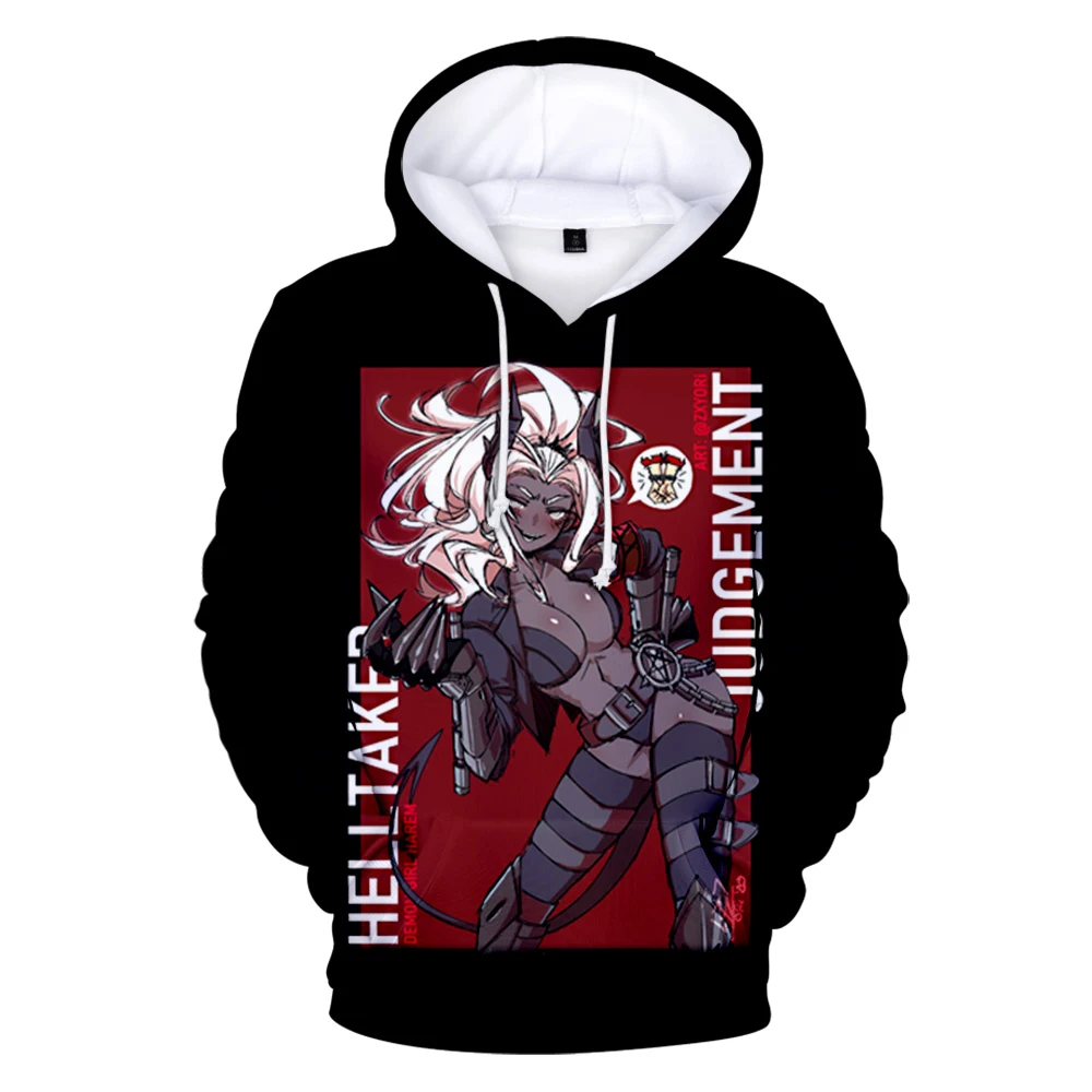 

Helltaker Hoodie Sweatshirt Harajuku Fashion 3D Man Women Loose Polyester Pullover Hoodie Casual Oversize Game Cosplay hoodies