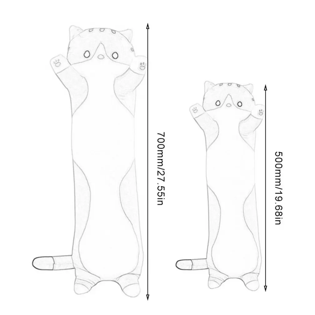 

Plush Toys Animal Cat Cute Creative Long Soft Toys Office Break Nap Sleeping Pillow Cushion Stuffed Gift Doll for Kids